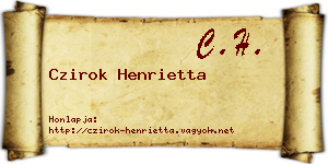 Czirok Henrietta névjegykártya