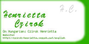 henrietta czirok business card